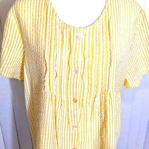 BLAIR*BLOUSE*SEERSUCKER*PINTUCKED*WOMEN SIZE L*NWT.